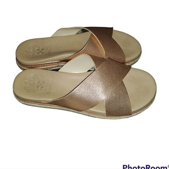 Vince Camuto Women's Rickert Platform Warm Rose Gold/Buff Metallic Size 7.5 - Picture 3 of 7